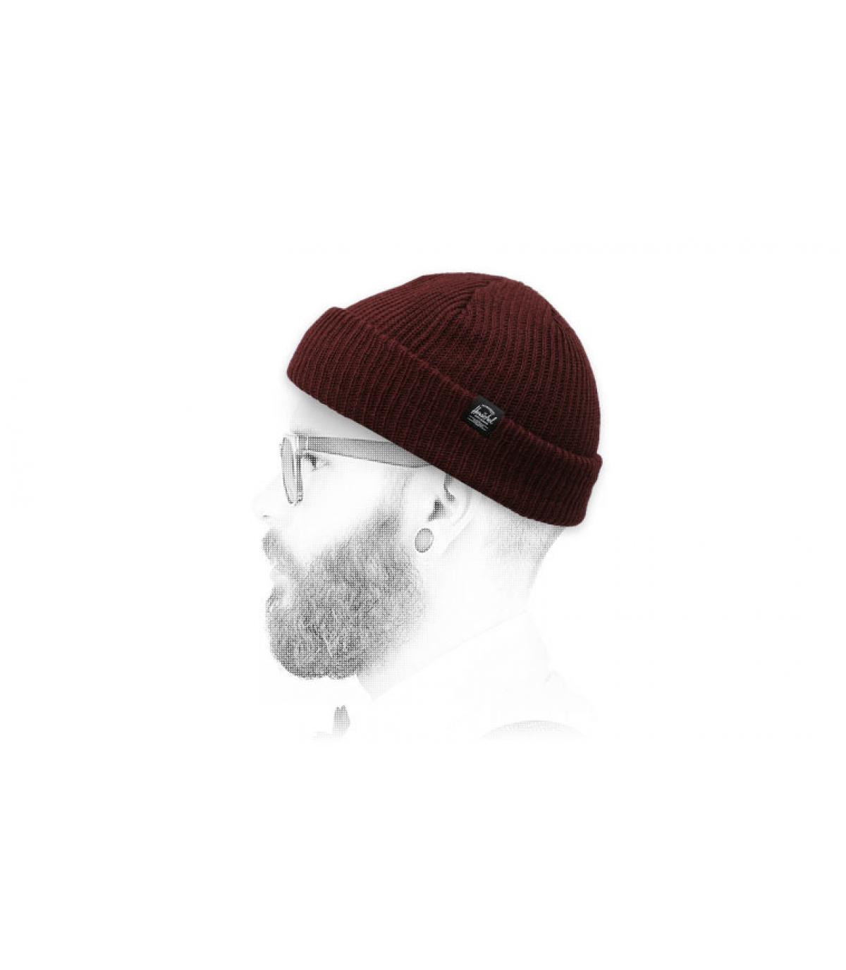 burgundy docker beanie Herschel Watch plum